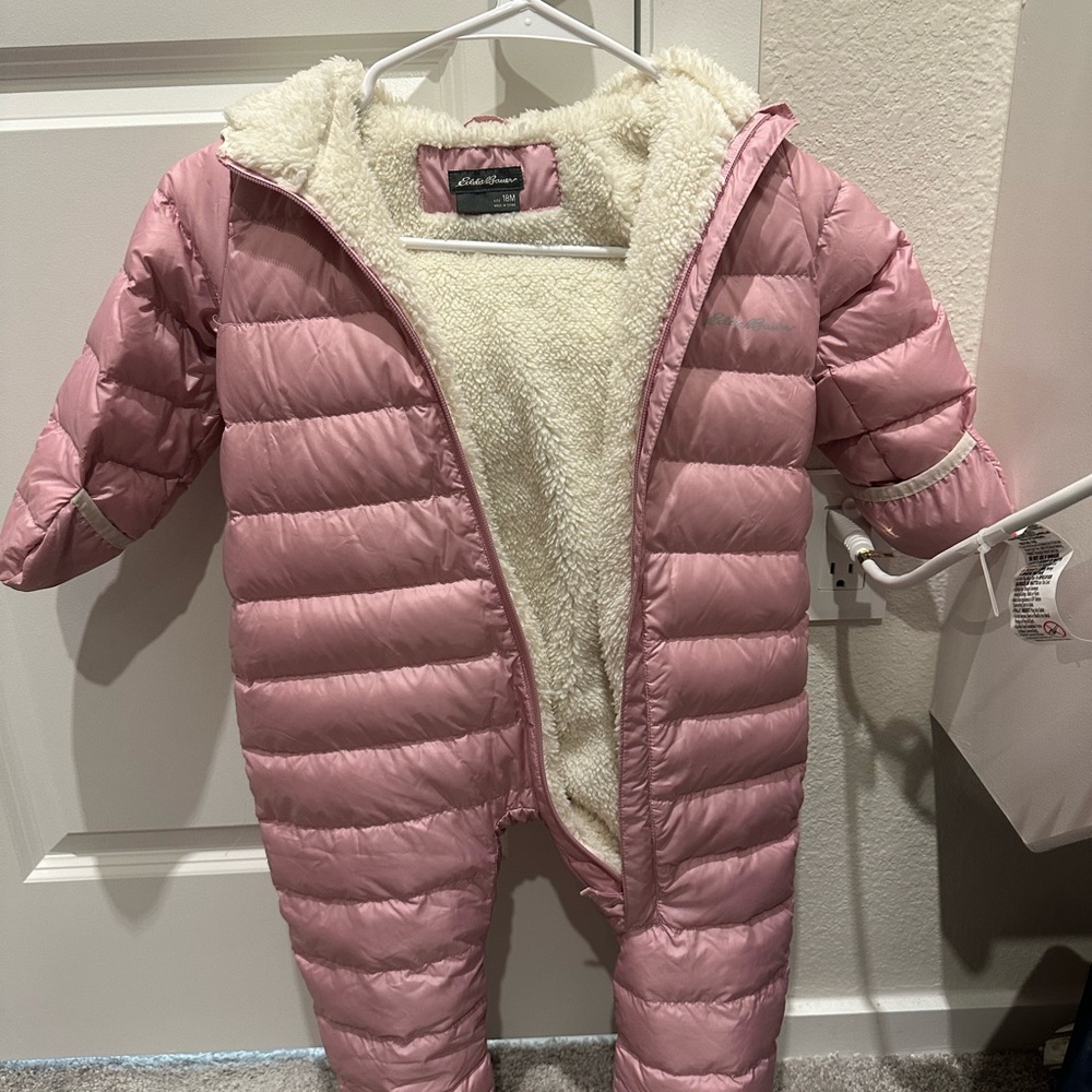 Eddie Bauer Pink Quilted Kids Footie